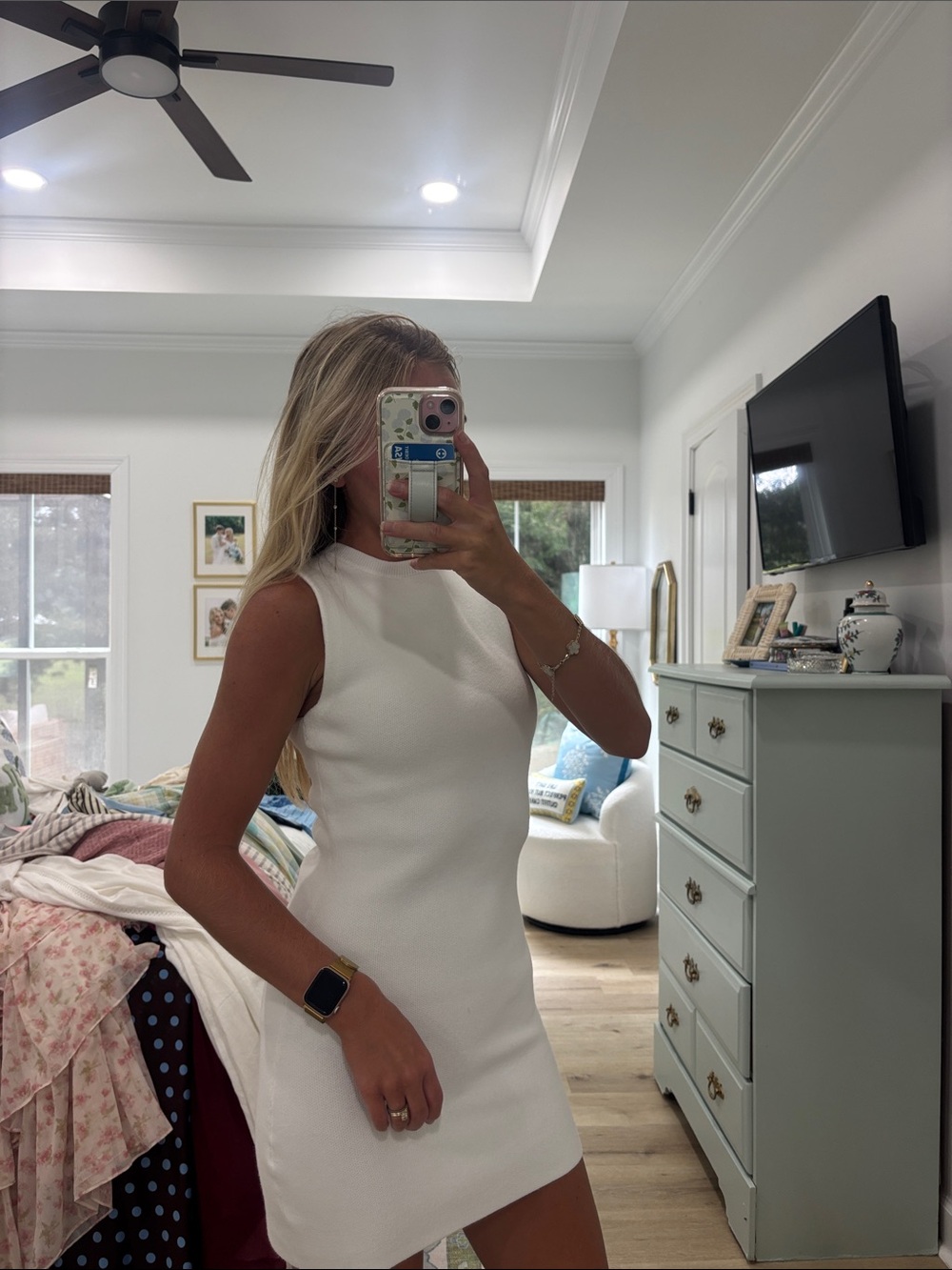 Zara White Sleeveless Mini Shift Dress